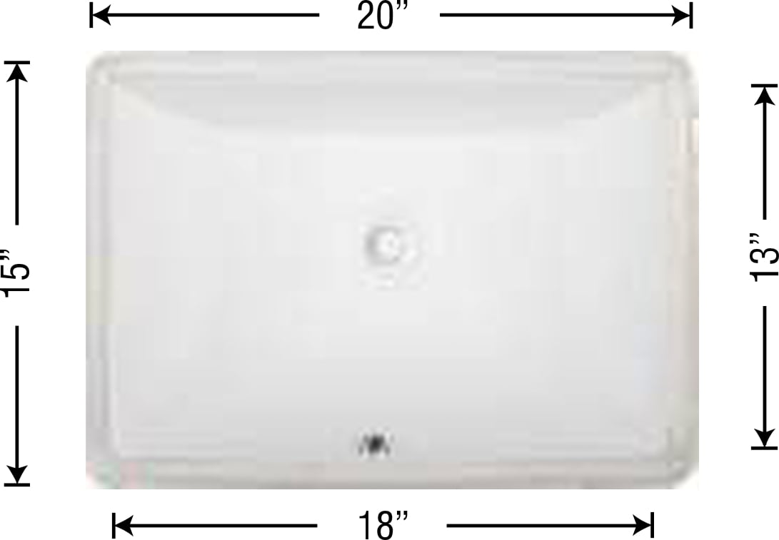 Rectangle Vanity 1813 - White